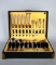Lot Silver Plt Flatware in Wooden Chest: 47 National Silver “Narcissus” & 12-Rogers Bros. “Berkshire