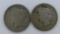 Two Circulated 1924-S Morgan Silver Dollars