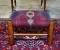 Vintage Wooden Footstool with Native American Style Upholstery