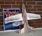Metal Coors Light “The Silver Bullet” Advertisement Sign & Cardboard Coors Ad Glider