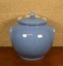 Vintage USA Blue with Double Handles Cookie Jar with Lid