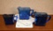 Hazel Atlas Cobalt Blue Creamers & Two Villeroy & Boch Petite Serving Boards