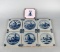 Lot of Seven Delft Blue & White Wall Hanging Tiles, Holland