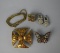 Five Piece Lot of Vintage Costume Jewelry: Earrings, Chain, Pendant, & Brooch