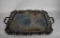 Large 27 Inch Wide Silver Plated Footed Serving Tray with Storage Bag