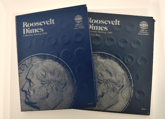 Circulated Roosevelt Dime Collection Including Silver, Complete 46-78 Folder, Partial 65-80s Folder