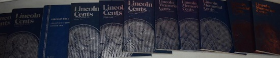 Large Collection of Circulated Lincoln Head Cents—Wheat and Memorial in 11 Folders