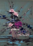 Signed (XX-XXI) Floral Still Life, Pastel on Paper, Signed Upper Right