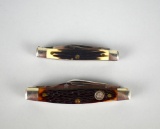 Two Queen Cutlery Three-Blade Pocket Knives: #9115 Jack Knife & #35 Stockman