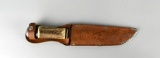 Edge Mark Hunting Knife 473 with Stag Handle & Leather Sheath, Germany