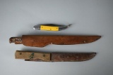 Lot of 3 Knives: Uncle Henry Schrade 167 w/ Scabbard, Sabre 624, & Tramontina Utility w/ Scabbard