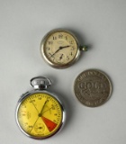 Lot of Three: Ingersoll Wrist Pocket Watch, Aristo Sports Stop Watch, & Gaming Token