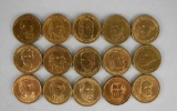 Lot of 15 Lightly Circulated Presidential Dollars