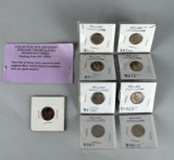 9 Different Brilliant Uncirculated Roosevelt Dimes