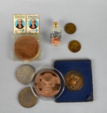 Lot of Medallions, Tokens, Stamps, and Two Fake Coins (Not Silver)