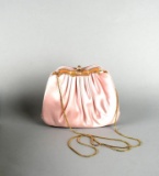 Judith Leiber Pink Satin with Bow Handbag with Accessories in Original Storage Bag & Box