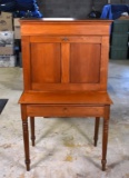 Circa 1830 Hand Made Sheraton Cherry Secretary Desk with Cubby Hole Book Hutch, Virginia
