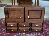 Vintage Broadax Distressed Walnut Wall Spice Rack, Conover, WI (Lot 199)