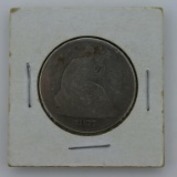 Circulated 1877 Liberty Seated (Variety 4 Resumed) Silver Half Dollar