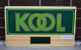 Kool Cigarettes Neon Lighted Advertisement Sign with Digital Clock