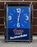 Coors Light Electric “The Silver Bullet” Advertisement Sign with Clock
