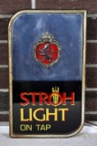 Strohs Light “On Tap” Advertisement Sign with Rotating Colorful Graphics