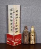 Lot of Three Coca-Cola Thermometer Advertisement Signs