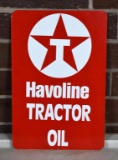 Metal Havoline Tractor Oil Advertisement Sign
