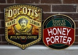 Lot of Two Metal Beverage Advertisement Signs: Doc Otis & Samuel Adams