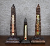 Lot of Three Vintage Washington Monument Obelisk Thermometers