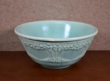 Vintage Homer Laughlin “Appletree Green” Mixing Bowl with Embossed Trees