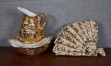 Lot of Two Weeping Gold Earthenware Wall Pockets