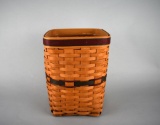 Vintage Signed Longaberger Miniature Wastebasket with Plastic Liner
