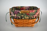 Vintage Signed Longaberger Dresden Tour Basket with Liner and Protector
