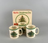 Set of Three Spode “Christmas Tree” Tom & Jerry Mugs