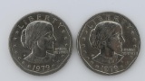 Two 1979 Wide Rim (Near Date) S.B. Anthony Dollars