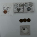 Lot Pennies Three 1909 VDB, Uncirc. 1943 P/D/S Steel War Cents (2), 1953 Unc-60  and a Token