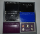 1979-S, 1980-S, 1982-S, 1983-S and Two 1984-S US Mint Coin Proof Sets
