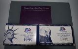One 1990-S and One 1999-S (9 Coin) US Mint Coin Proof Sets