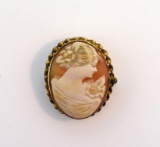 Antique Art Deco Period Shell Cameo in Gold Filled Frame