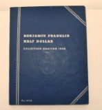 Complete Circulated Franklin Silver Half Dollar Collection, 1948-1963, in Folder