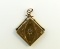 Antique Engraved 14K Gold Locket Pendant with 3 mm White Sapphire Stone