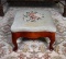 Vintage Millersburg Product Co. Footstool w/ Needlepoint Top, Pennsylvania