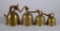 Set of Four Graduated Asian Brass Bells on Cord