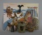 Four Native Alaskan Art Pieces: Anna Huong's “Life of the Eskimo” Inuit Poster & Soapstone Carvings