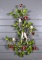 Cold Painted Three Arm Metal Candle Sconce with Roses & Budgies