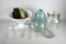 Lot Glass Garden Cloches, Lidded Jar, Compote, & Vtg. Book “East Lynne” by H. Wood