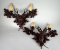 Pair of Black Forest Style Stag Resinous Hanging Sconces with Burlwood Finish, USA