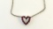 Sterling Silver and Ruby Heart Pendant 16” Necklace with Storage Case