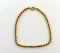 14K Gold Hollow Rope Chain 8” Bracelet